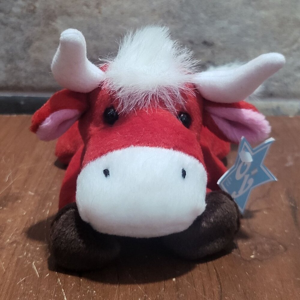 Oy Snort The Bull Red Plush Toy Stuffed Animal